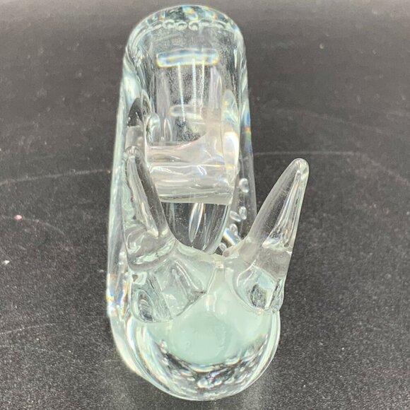 Snail (Gastropod) Paperweight Clear Art Glass with Controlled Bubbles 3" Tall - Picture 5 of 6